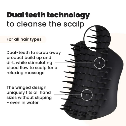 Tangle Teezer The Scalp Exfoliator and Massager - Onyx Black Image 2